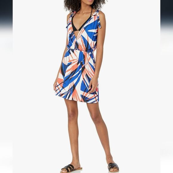 NWOT BIKINI LAB Women's Standard Tie Front Wrap Dress - Picture 2 of 4